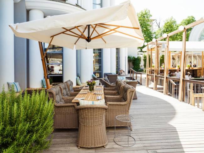 Зонт профессиональный 3х3 м Palladio Braccio имитация ироко, слоновая кость 3000х3000 мм Зонт профессиональный 3х3 м Palladio Braccio имитация ироко, слоновая кость 3000х3000 мм