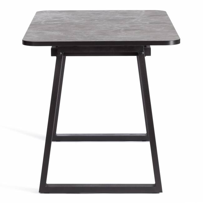 Стол обеденный раздвижной Малтидо/Maltido ЛДСП/HPL/металл, 130-160х75х75см, гранит тёмный/чёрный Гранит тёмный/чёрный ЛДСП/HPL/металл