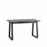 Стол обеденный раздвижной Малтидо/Maltido ЛДСП/HPL/металл, 130-160х75х75см, гранит тёмный/чёрный Гранит тёмный/чёрный ЛДСП/HPL/металл