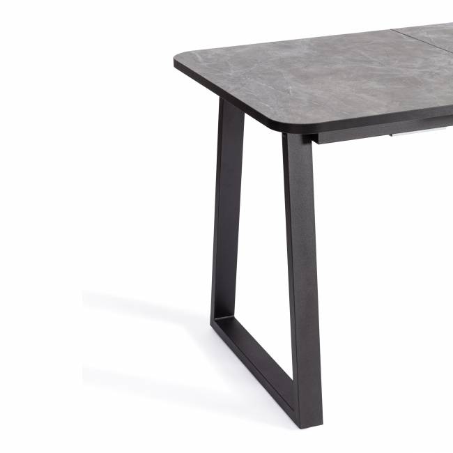 Стол обеденный раздвижной Малтидо/Maltido ЛДСП/HPL/металл, 130-160х75х75см, гранит тёмный/чёрный Гранит тёмный/чёрный ЛДСП/HPL/металл