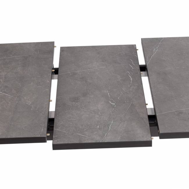 Стол обеденный раздвижной Малтидо/Maltido ЛДСП/HPL/металл, 130-160х75х75см, гранит тёмный/чёрный Гранит тёмный/чёрный ЛДСП/HPL/металл