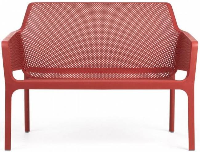 Диван пластиковый Net Bench коралловый 1160х700х860 мм
