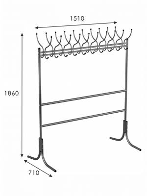 Вешалка напольная М 12 чёрный