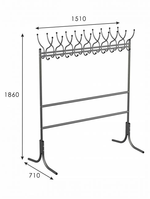 Вешалка напольная М 12 чёрный