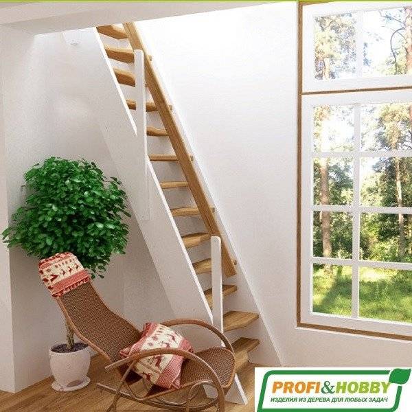 Деревянная лестница К-007м/28 под покраску