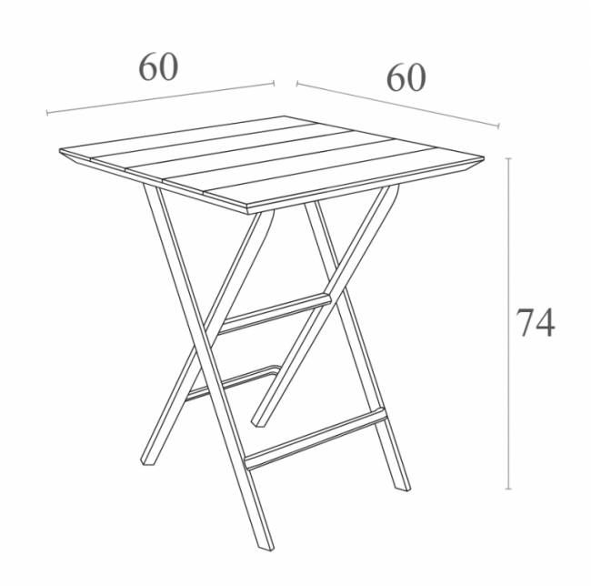 Стол пластиковый складной Helen Folding Table 60 бежевый 600х600х740 мм