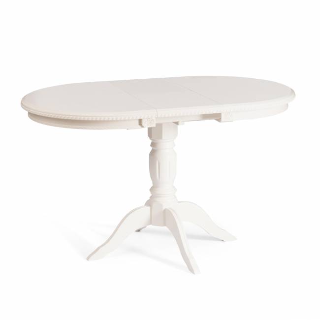 Стол обеденный раздвижной Стефано/Stefano бук, МДФ, 100х100-130х80х77см, айвори вайт Ivory white бук, мдф