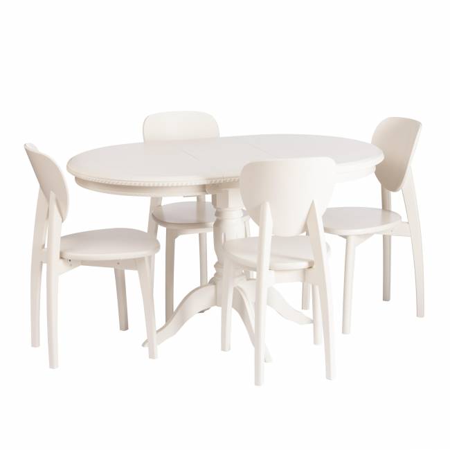 Стол обеденный раздвижной Стефано/Stefano бук, МДФ, 100х100-130х80х77см, айвори вайт Ivory white бук, мдф