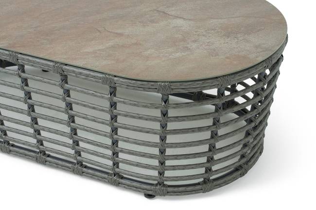 "Валенсия" журнальный столик из искусственного ротанга, цвет серый