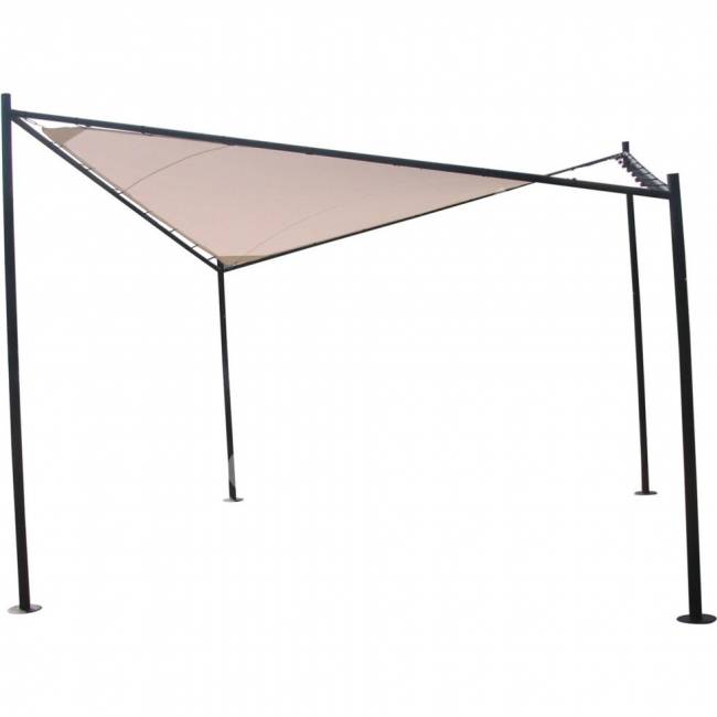 Шатёр SUN SAIL 3x3xВ2,085/2,695м, серая стальная рама, крыша: PU покрытием полиэстерткань, цвет: бежевый