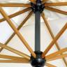 Зонт профессиональный четырехкупольный 7х7 м Wood Poker имитация ироко, слоновая кость 7000х7000 мм