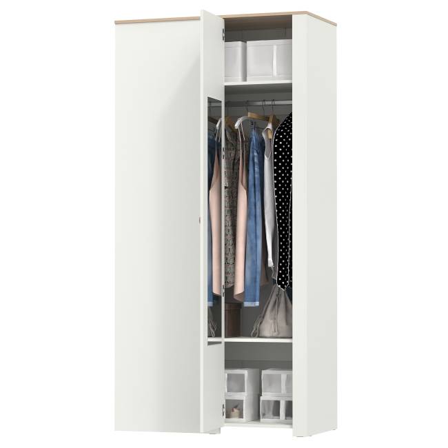 Шкаф угловой Джастин 13.229 цвет белый шагрень/дуб белый эксклюзив