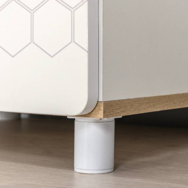 Кровать детская с тремя ящиками и открытый детский стеллаж Эйп цвет белый/дуб белый