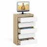 Узкий комод пять ящиков Мори МК700.5 цвет дуб сонома/белый