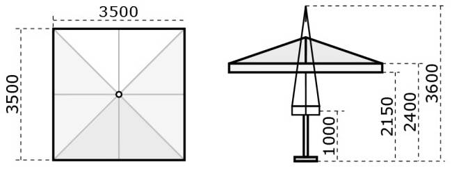 Зонт профессиональный телескопический 3.5х3.5 м Leonardo Telescopic антрацит, слоновая кость 3500х3500 мм Зонт профессиональный телескопический 3.5х3.5 м Leonardo Telescopic антрацит, слоновая кость 3500х3500 мм