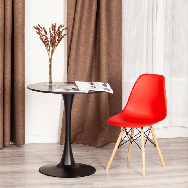 Стул Синди Имс/Cindy Eames (мод.001)/1 шт. в упаковке дерево бук/металл/сиденье пластик, 51х46х82.5см, красный красный/red дерево бук/металл/сиденье пластик