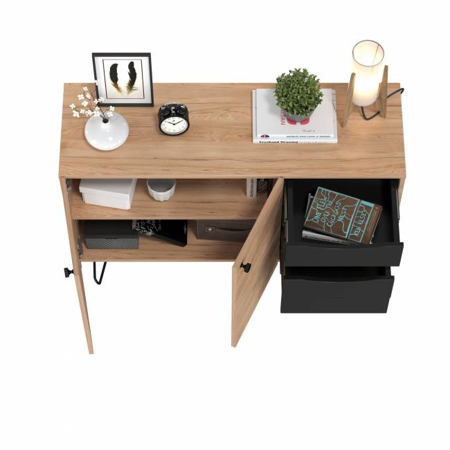 Комод-тумба Брюс 16.233 цвет чёрный/Battle rock Santiago