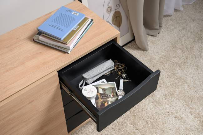 Комод-тумба Брюс 16.233 цвет чёрный/Battle rock Santiago