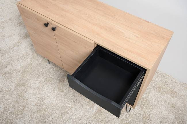 Комод-тумба Брюс 16.233 цвет чёрный/Battle rock Santiago