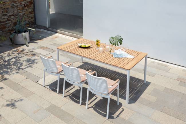 Стол обеденный деревянный Armona белый, натуральный 2000х1000х760 мм