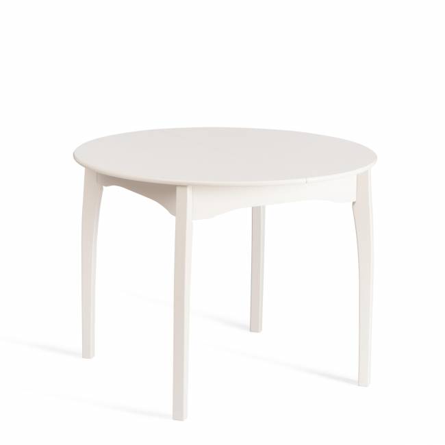 Стол обеденный раздвижной Диамант/Diamante бук, МДФ, шпон дуба, Д100х100-130х75см, айвори вайт Ivory white бук, мдф, шпон дуба