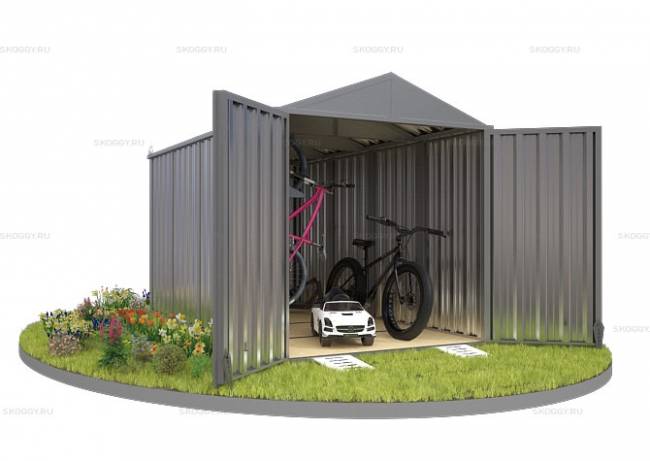 Хозблок SKOGGY секционный с двускатной крышей 4 х 2 м, цинковый
