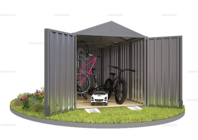 Хозблок SKOGGY секционный с двускатной крышей 4 х 2 м, цинковый