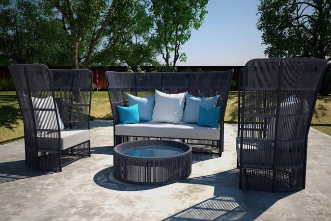 Комплект для отдыха "Соната",  1+1+2, серый