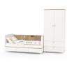 Детская кровать с ящиками для белья и шкафом для детской одежды Эйп цвет белый/дуб белый
