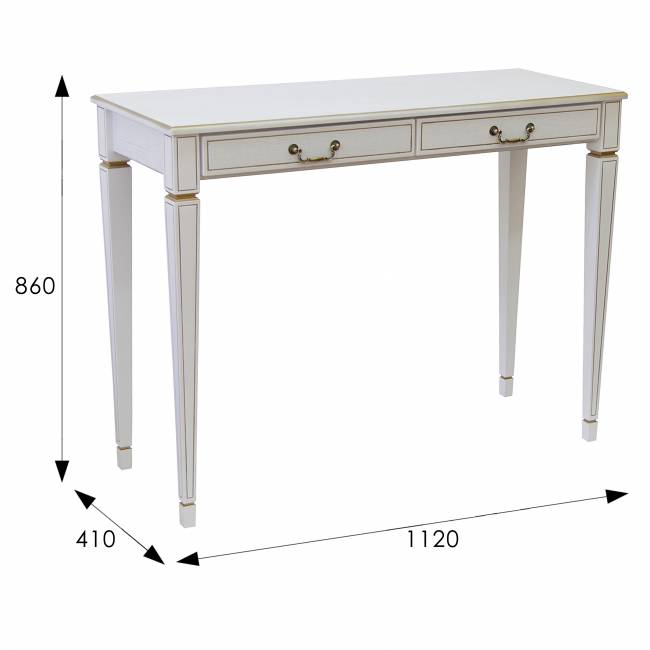 Консоль Васко В 91Н белый ясень/золото