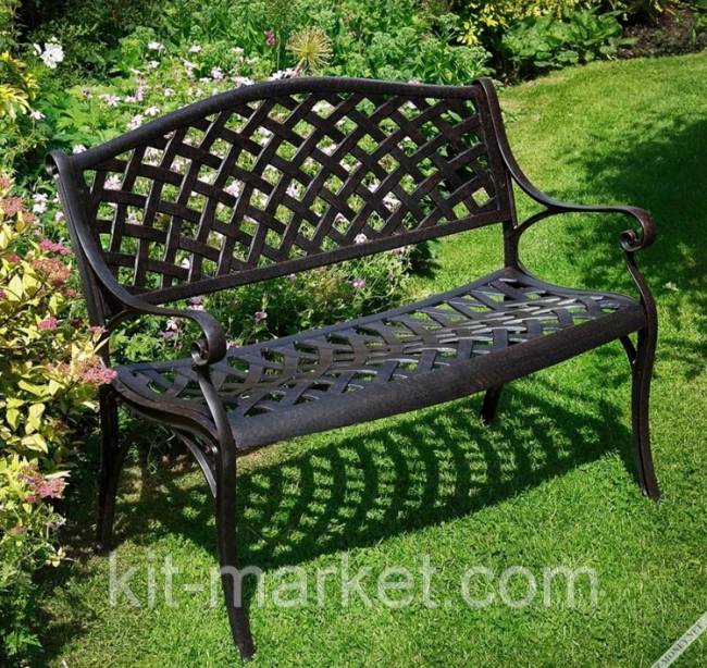 Садовая скамья из литого алюминия Садовая скамья из литого алюминия