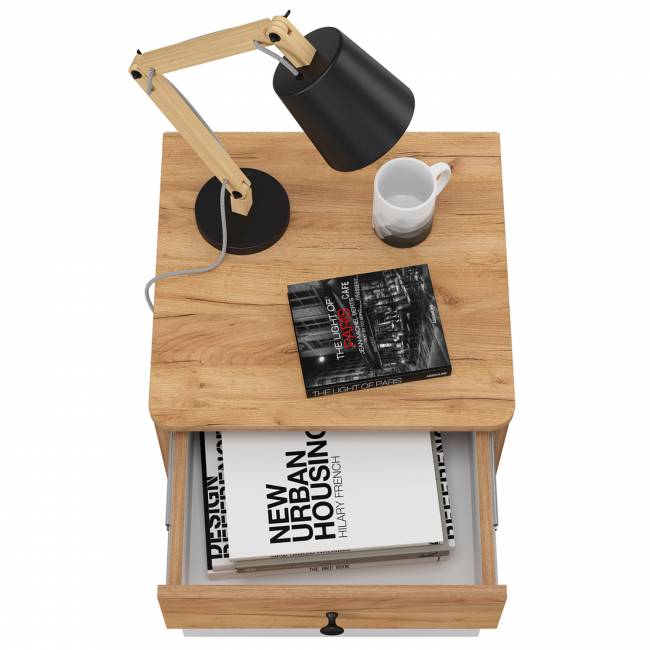 Тумба прикроватная Вуди 13.287 цвет белый премиум/дуб крафт золотой Тумба прикроватная Вуди 13.287 цвет белый премиум/дуб крафт золотой