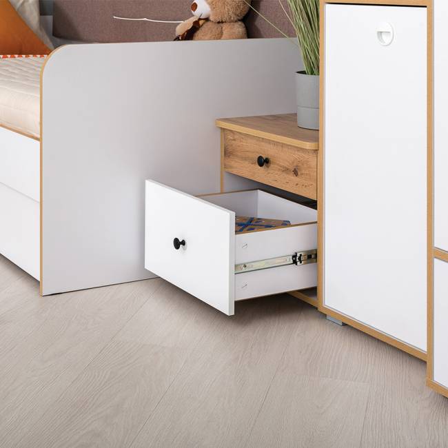 Тумба прикроватная Вуди 13.287 цвет белый премиум/дуб крафт золотой Тумба прикроватная Вуди 13.287 цвет белый премиум/дуб крафт золотой