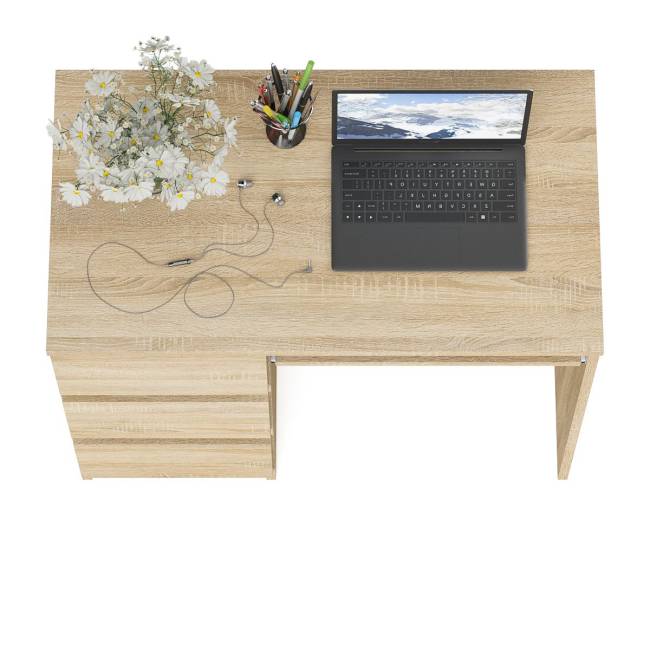 Стол компьютерный три ящика Мори МС-6 левый цвет дуб сонома