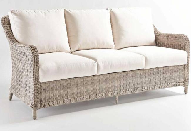 Диван 3-х местный "Кефалония" из искусственного ротанга, песочный, бежевый, молочный, белый Диван 3-х местный "Кефалония" из искусственного ротанга, песочный, бежевый, молочный, белый