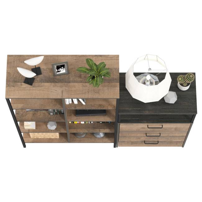 Стеллаж 13.151.02 с комодом с ящиками Трувор цвет дуб гранж песочный/интра