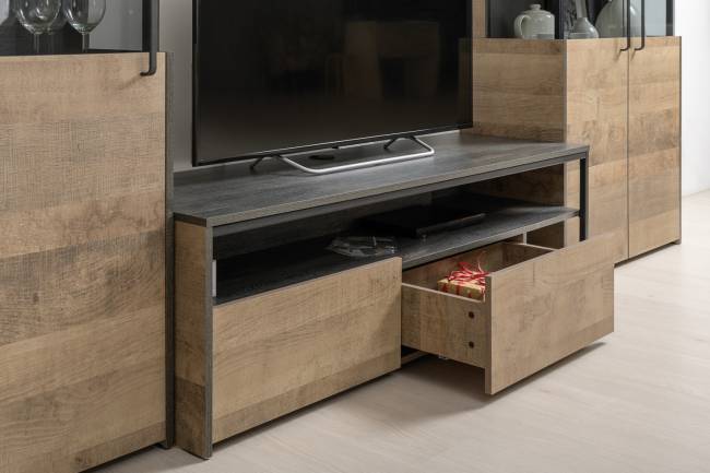 Стеллаж 13.151.02 с комодом с ящиками Трувор цвет дуб гранж песочный/интра