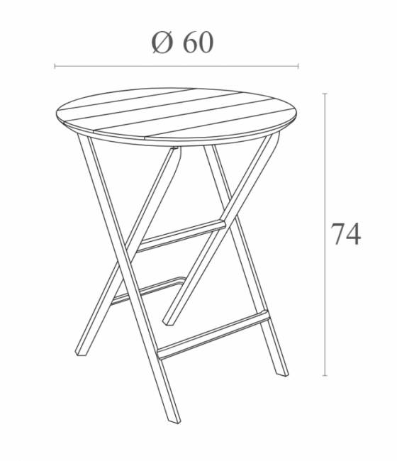 Стол пластиковый складной Helen Folding Table Ø60 бежевый Ø600х740 мм