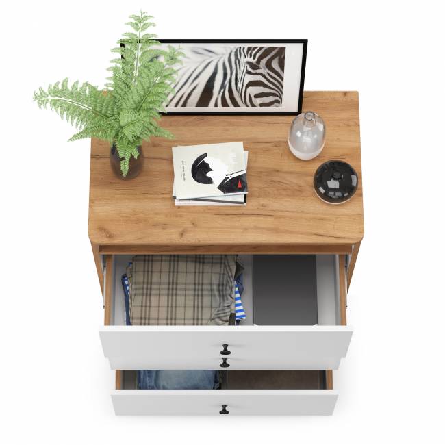 Комод Вуди 13.293 цвет белый премиум/дуб крафт золотой