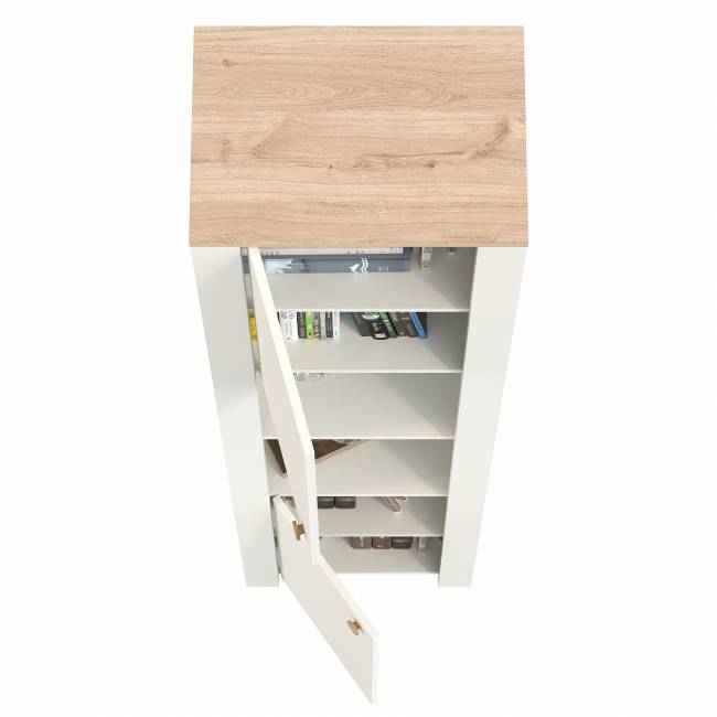 Шкаф торцевой Джастин 16.306 цвет белый шагрень/дуб белый эксклюзив Шкаф торцевой Джастин 16.306 цвет белый шагрень/дуб белый эксклюзив