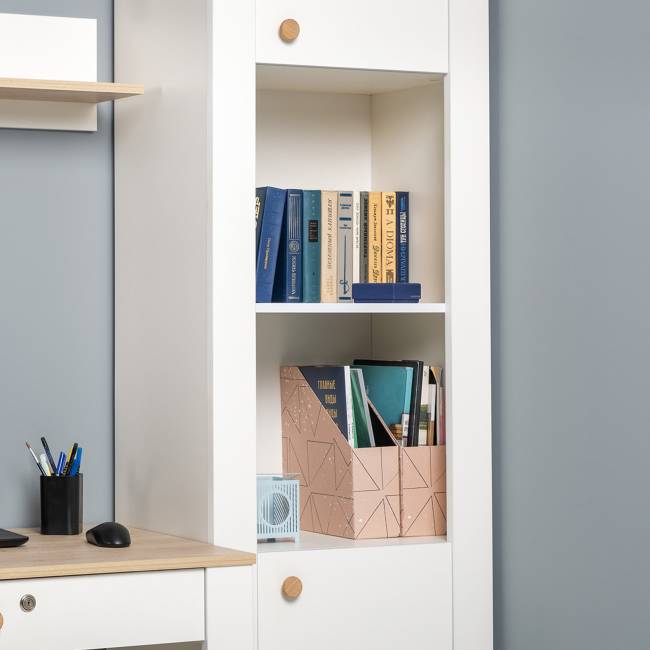 Шкаф торцевой Джастин 16.306 цвет белый шагрень/дуб белый эксклюзив Шкаф торцевой Джастин 16.306 цвет белый шагрень/дуб белый эксклюзив