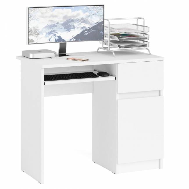 Стол компьютерный Мори МС-1 правый цвет белый