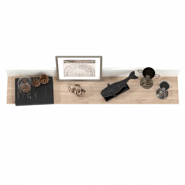 Полка Джастин 16.485 цвет белый шагрень/дуб белый эксклюзив