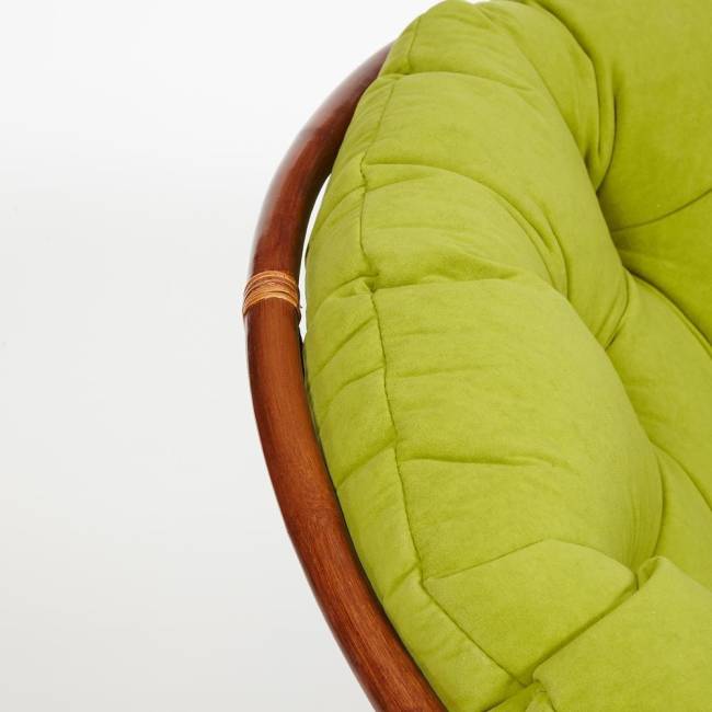 Кресло Папасан/Papasan (23/01 W) /с подушкой/ диаметр подушки 125см, 115х101х104см, пекан орех, флок олива, 23 Pecan (орех)