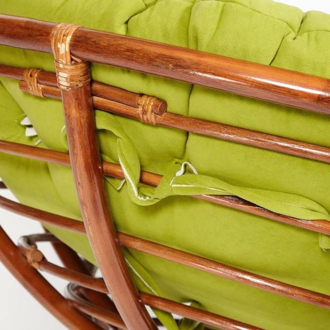 Кресло Папасан/Papasan (23/01 W) /с подушкой/ диаметр подушки 125см, 115х101х104см, пекан орех, флок олива, 23 Pecan (орех)