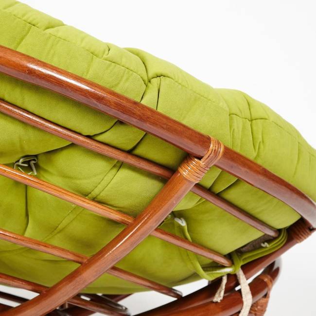 Кресло Папасан/Papasan (23/01 W) /с подушкой/ диаметр подушки 125см, 115х101х104см, пекан орех, флок олива, 23 Pecan (орех)