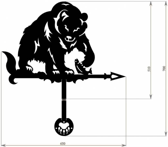 Флюгер "Мишка" малый Флюгер "Мишка" малый