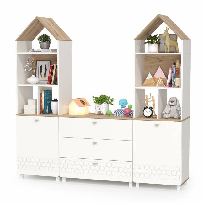 Детская стенка Эйп цвет белый/дуб белый