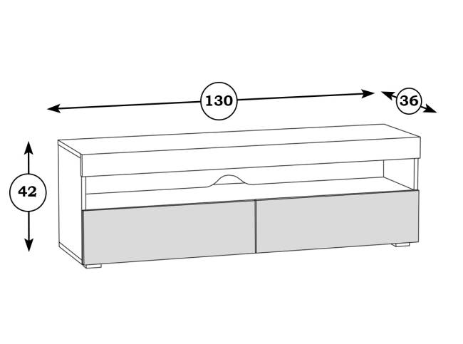 Тумба под ТВ Альба цвет дуб крафт золотой/белый премиум