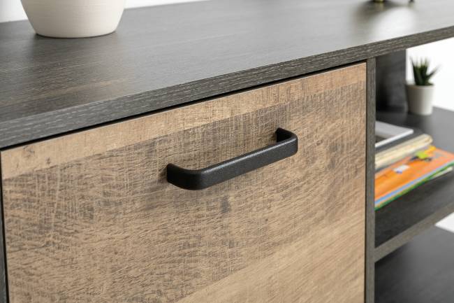 Комод-тумба в прихожую с навесной полкой и двумя обувницами с ящиками Трувор цвет дуб гранж песочный/интра